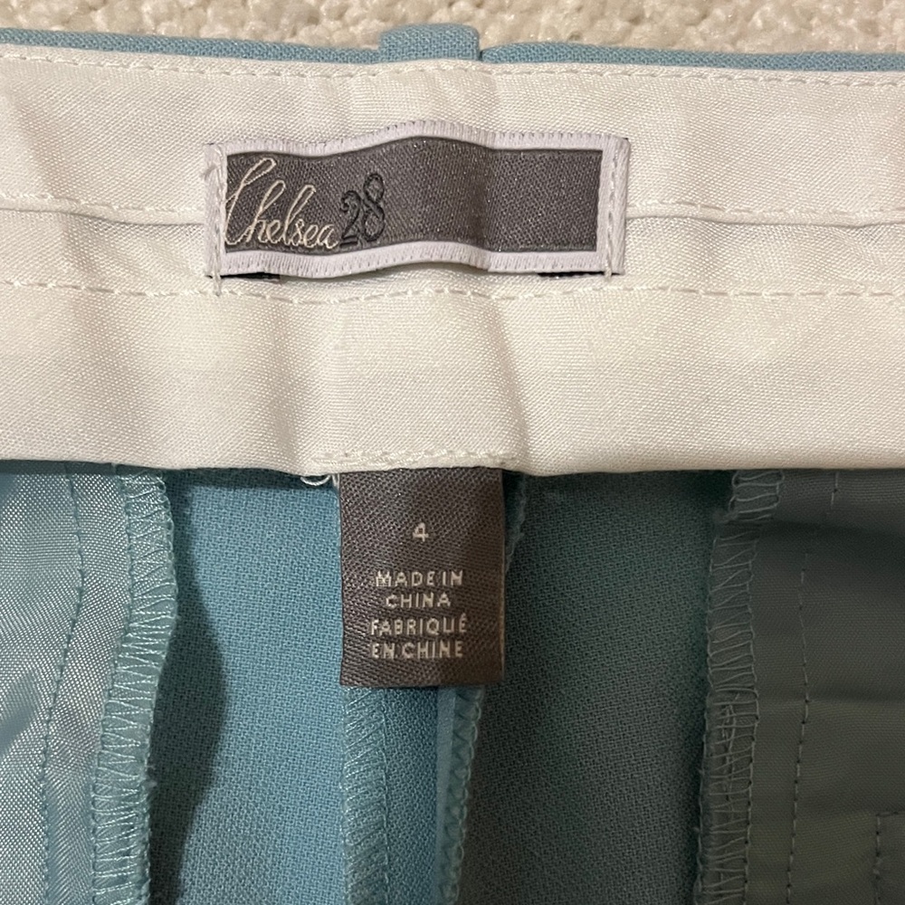 Chelsea28 Teal Cropped Straight-Leg Chinos - Picture 2 of 4